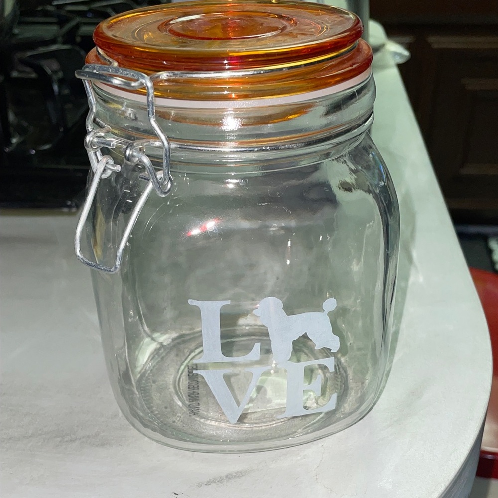 Blue Harbor 30 oz glass storage jar for dog treats